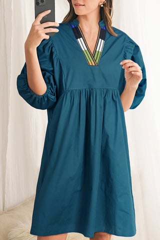 Mini Kleid V-Ausschnitt 34 Ärmel