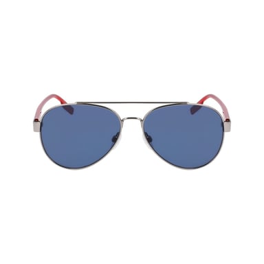 Aviator-Sonnenbrille mit Metallrahmen und roten Akzenten