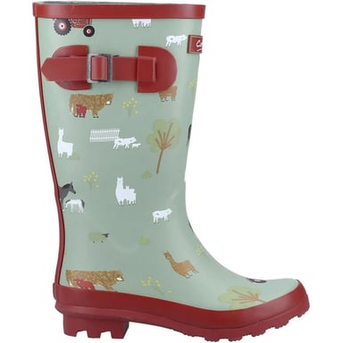 Cotswold - Kinder Gummistiefel, Hof (Khakigrün/Rot)