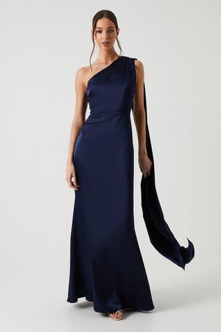 Drape Shoulder Detail Bridesmaids Dress