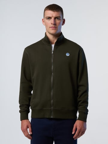 North Sails Sweatshirt Durchgehender Reißverschluss mit Logo-Patch
