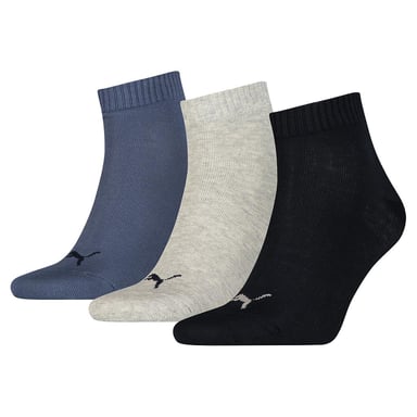 Puma Unisex Kurzsocken für Erwachsene, 3er-Pack (Marineblau/Schwarz/Hellgrau)