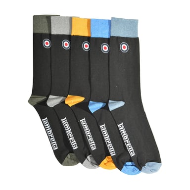 Lambretta - Socken für Herren (5er-Pack) (Schwarz/Bunt)