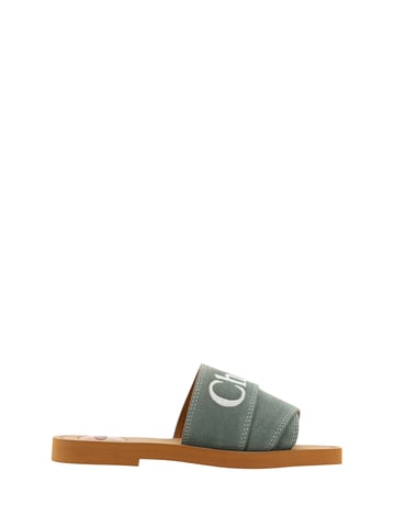 Woody Rutschen Legere Canvas Flachsandale