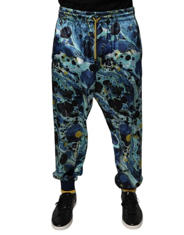 Abstrakte Marmorprint-Hose