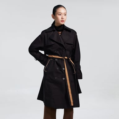 Trenchcoat mit kontrastierendem Gürtel