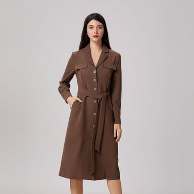 Minimalistisches Kleid im Safari-Stil