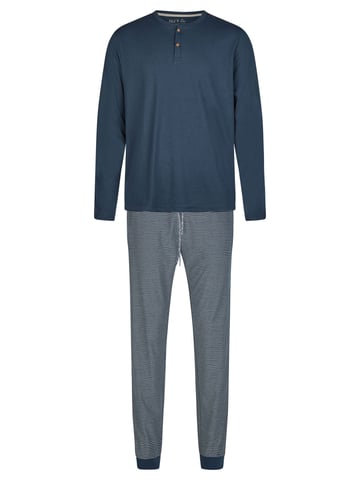 Phil & Co. Berlin Herren Pyjama Henley Schlafanzug, Pyjama Set,