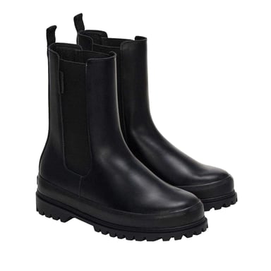Superga - "3006 Alpina" Stiefeletten für Damen, Boxleder (Ganzschwarz)