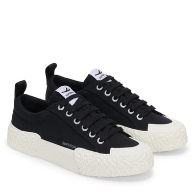 Superga - Herren/Damen Unisex Sneaker "2660 Stripe Big Bumpers" (Schwarz/Naturweiß)