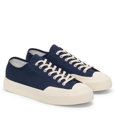 Superga - Herren/Damen Unisex Sneaker "2432 Works", Segeltuch (Marine/Naturweiß)