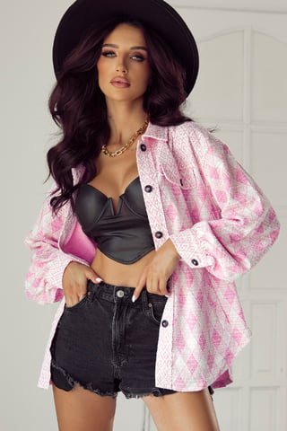 Argyle Übergröße Hemdjacke
