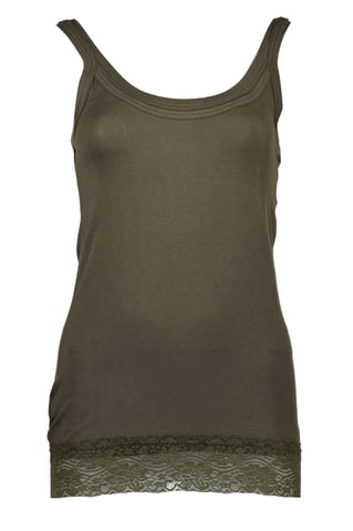 Spitzenbesetztes ärmelloses Tanktop mit Rundhalsausschnitt