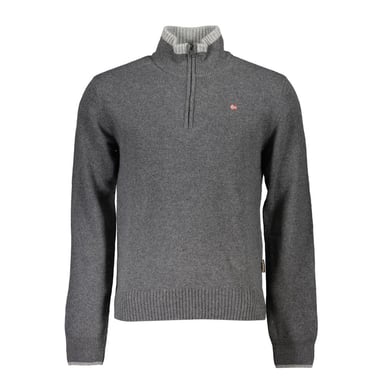 Halbzip-Strickpullover Grau