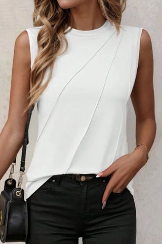 Ärmelloses Tanktop mit Nahtdetails