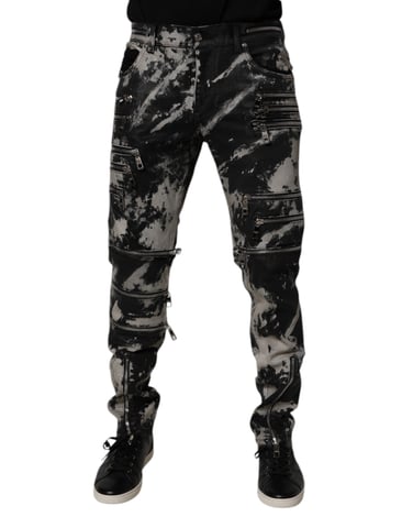Zip-Detail Slim Fit Jeans