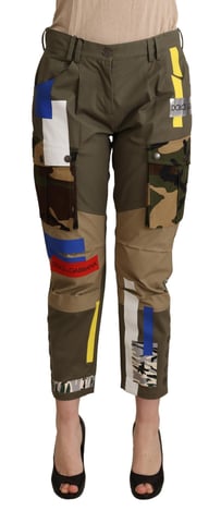 Multicolor Camouflage Patchwork-Hosen Pan72085