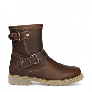Panama Jack Damen-Ankle-Boots Felina B33 aus barkfarbenem, wasserdichtem Leder mit Schnalle
