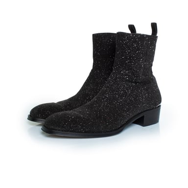 Alexander McQueen Glitzer-Ankle-Boots in Schwarz