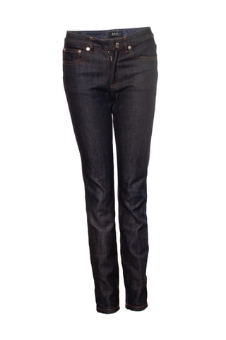 APC blaue Jeans mit orangefarbenen Nähten
