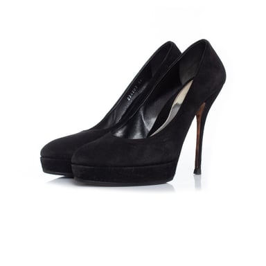 Gucci Plateau-Pumps aus schwarzem Wildleder