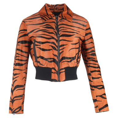 Christian Dior Tigerprint Bomberjacke aus Kalbsleder mit Animal-Print