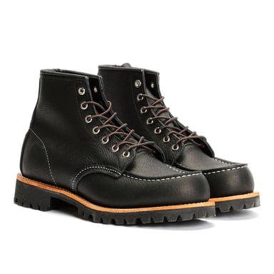 Red Wing Roughneck 6" Moc Toe Leder Herren Schwarze Stiefel