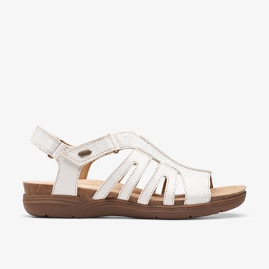 April Belle White Leather Sandalen