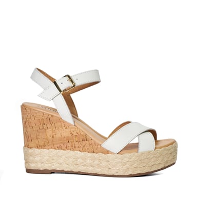 Dune Ladies Kindest - Cork And Woven Wedge Sandals