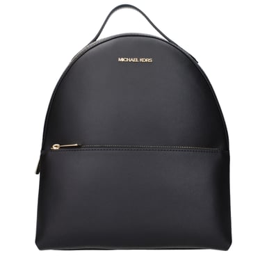 Schwarzer Leder-Rucksack