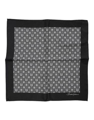 Schwarz-weiß gemusterter quadratischer Foulard-Schal