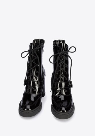 Wittchen Damen-Ankle-Boots aus schwarzem Lackleder mit Schnalle an der Ferse