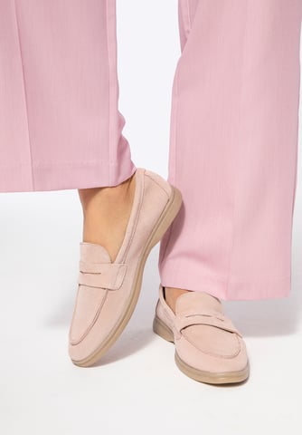 Wittchen Damen-Mokassins aus klassischem rosa Wildleder