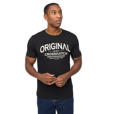 Crosshatch - "Vintarge" T-Shirt für Herren (Schwarz)