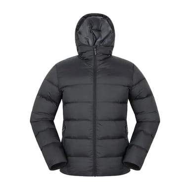 Mountain Warehouse - "Stratus" Kapuzenjacke für Herren, Packable, Daunen (Schwarz)