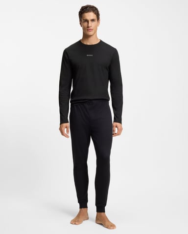 Langes Pyjama-Set in Schwarz