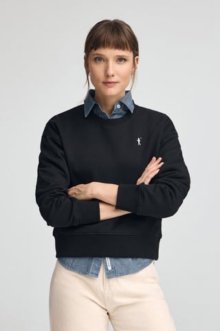 Sweatshirt schwarz im Boxy Fit mit Rigby Go-Logo