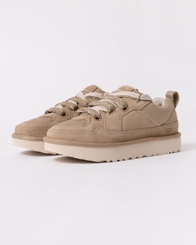 Damen Dual-Lace Wildleder Sneakers in Beige