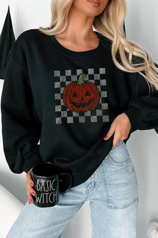 Rhinestone Kürbis Sweatshirt