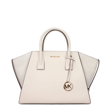 Beige Lederhandtasche