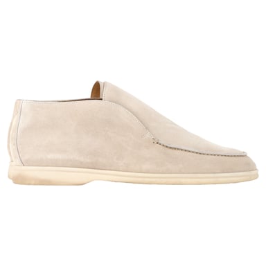 Loro Piana Open Walk Stiefeletten aus beigem Wildleder