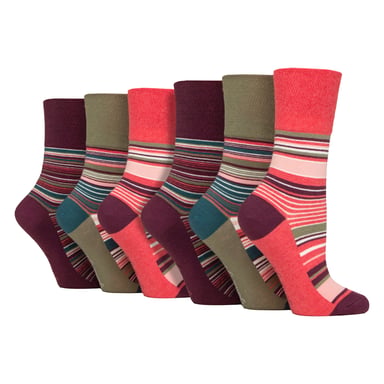 6er-Pack Damen Nicht-Elastische Lockere Oberschenkelmuster Baumwollsocken