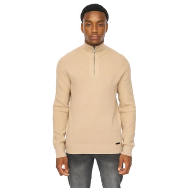 Duck and Cover - "Potenza" Pullover für Herren, mit kurzem Reißverschluss, Jerseyware (Steinfarben)