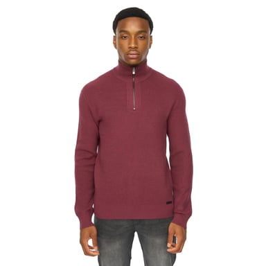 Duck and Cover - "Potenza" Pullover für Herren, mit kurzem Reißverschluss, Jerseyware (Rosinen)