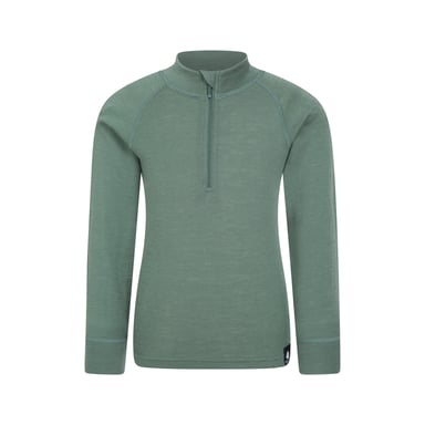 Mountain Warehouse - Base Layer Oberteil mit halbem Reißverschluss für Kinder (Khakigrün)