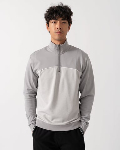 Boss Tracksuit Half Zip Light Pastel Grey