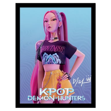 K-Pop Demon Hunters - Gerahmtes Poster, Mira (Pink/Blau)