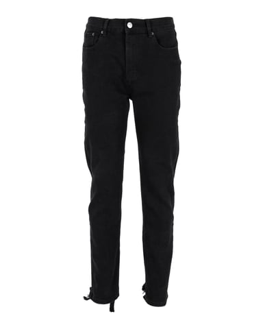 Balenciaga Jeans mit fransigem Saum aus schwarzer Baumwolle