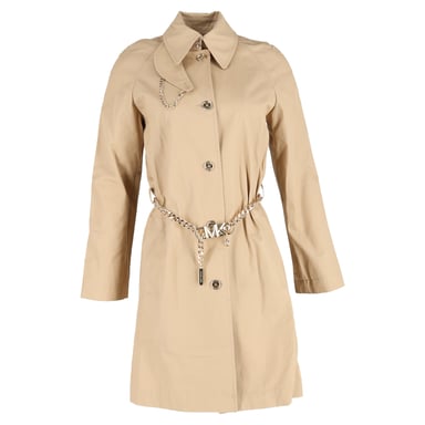 Michael Michael Kors Kettengürtel Trenchcoat aus beigem Baumwollstoff