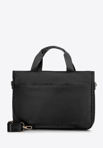 Wittchen Damen-Laptoptasche (14 Zoll) mit Steppung, Schwarz, Schwarzes Polyester